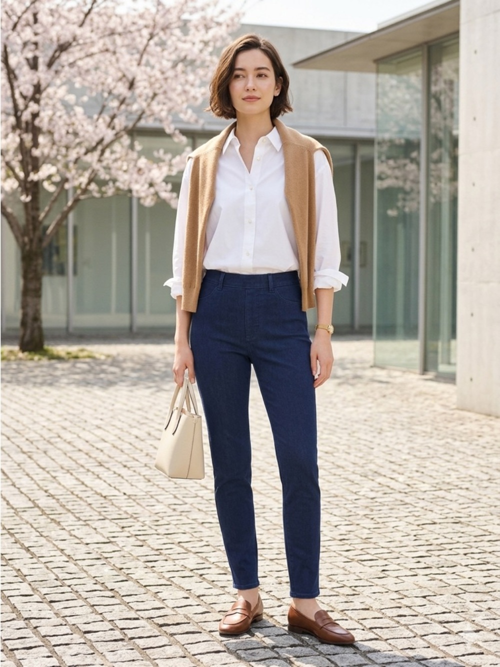 UNIQLO Ultra Stretch High Rise Denim Leggings - Navy - EUC - SP